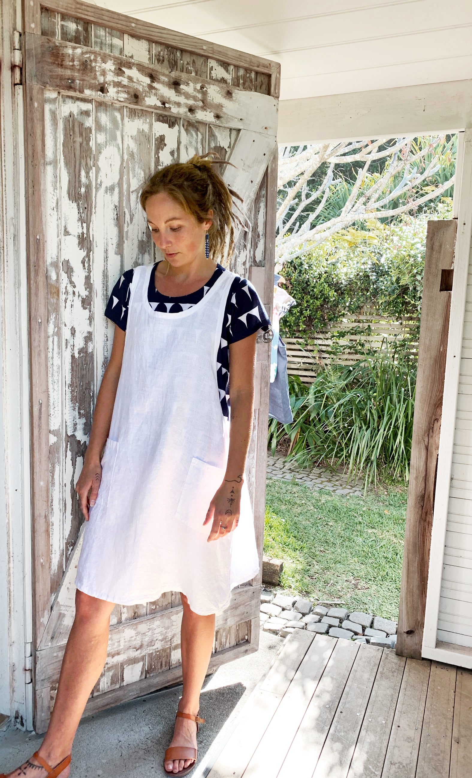 Pinafore clearance dress linen