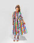 Colour Bomb Lines dress 100% seersucker cotton