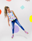 Shapes Play cotton linen top