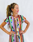 Colour Bomb Lines dress 100% seersucker cotton (mid-length)