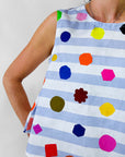 Shapes Play cotton linen top