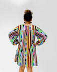 Colour Bomb Lines dress 100% seersucker cotton (mid-length)