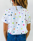 Confetti hand cut vinyl jersey top