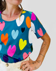 Coloured Hearts Jersey T'shirt