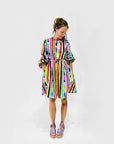 Colour Bomb Lines dress 100% seersucker cotton (mid-length)